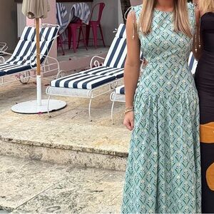 Mango Green Patterned Maxi Dress